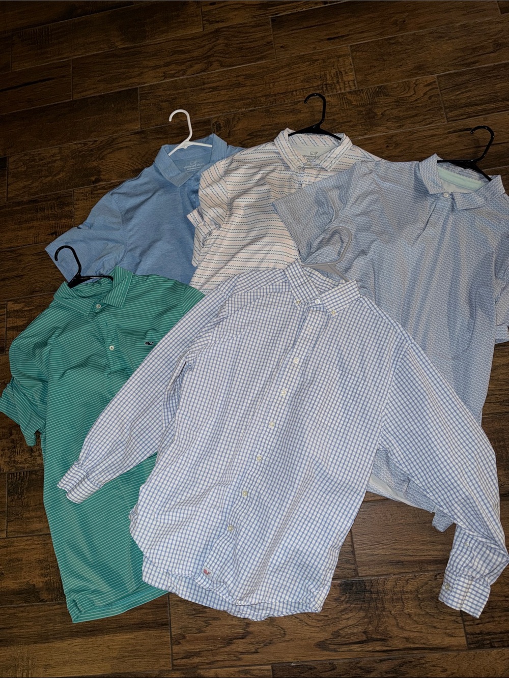 5- Vineyard Vine Men's Light Blue Check Button-Down Shirt - Classic Dress Shirt